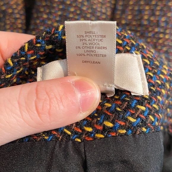 LOFT x Ann Taylor Tweed Wool Boucle Mini Skirt with Exposed Zipper Businesswear - Picture 3 of 6